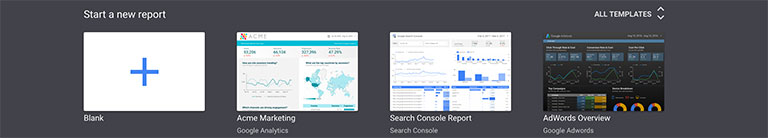 Google Data Studio Start a new blank report