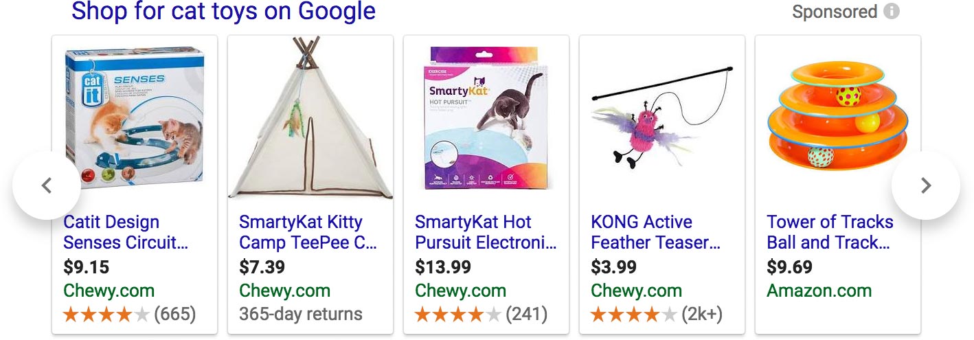 Google Shopping Cat Toys